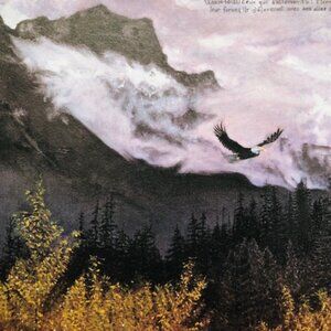 “Eagle Over the Mountains” by S. Kesslar – 1989 – Inspirational Mountain & Eagle